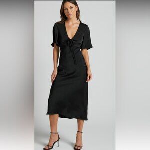 Showpo Elegant Black Midi Dress